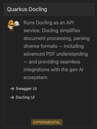 Docling Dev UI Card