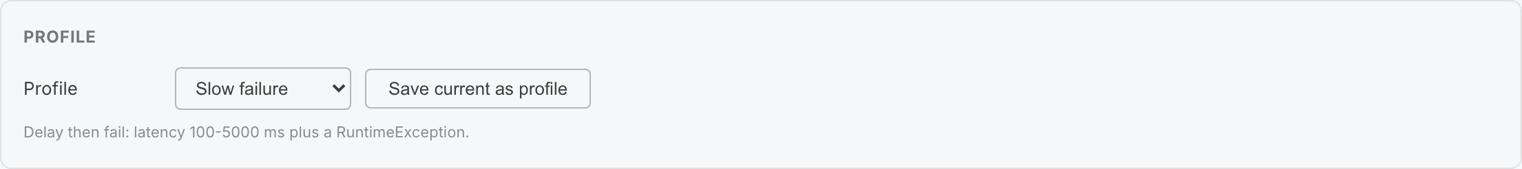 Profile selector in the Dev UI