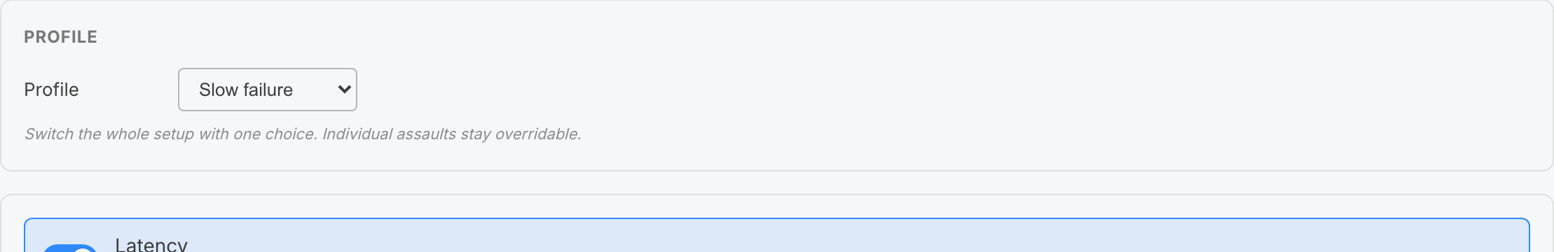 Profile selector in the Dev UI