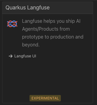 Langfuse Dev UI card