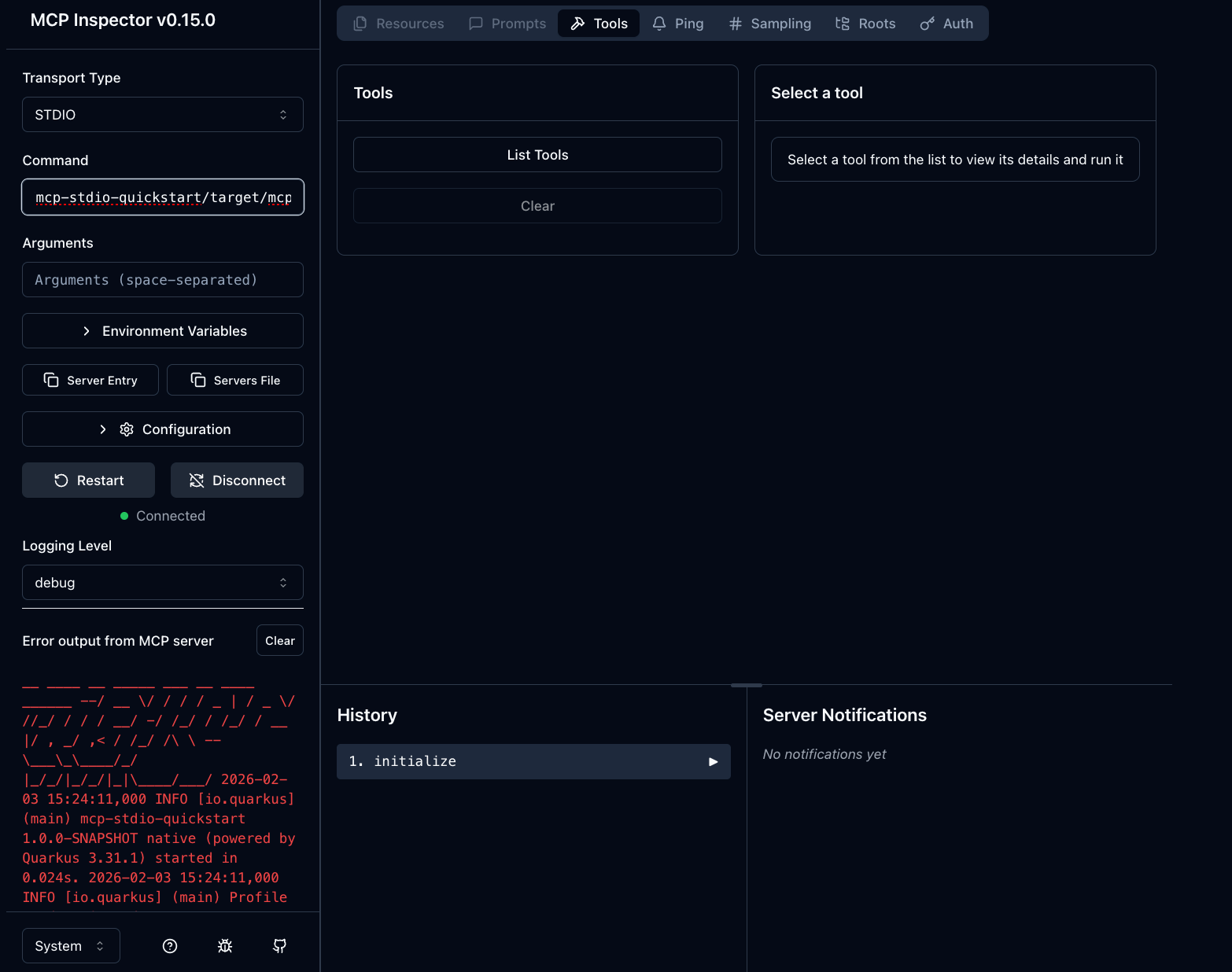 MCP Inspector Configuration